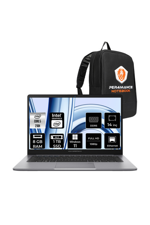 ExpertBook P1 Intel Core 5 210H 8GB 1TB SSD 14" FHD W11P Dizüstü Bilgisayar & PER4 Çanta