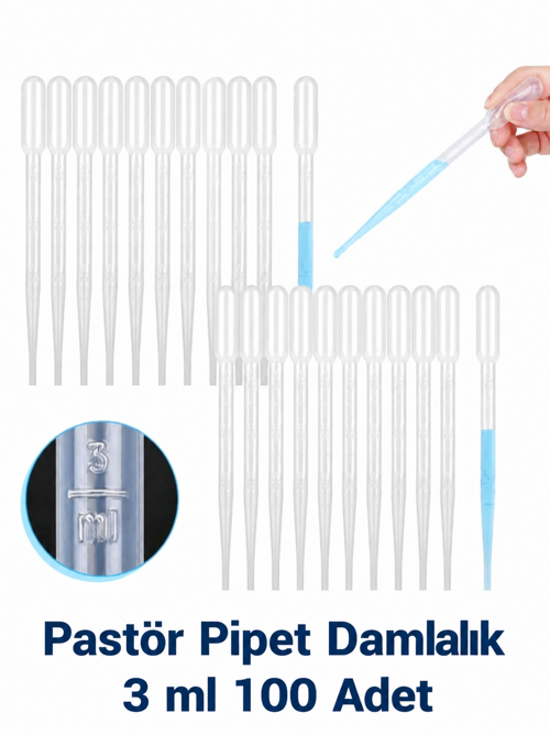 Pastör Pipeti Non Steril Damlalık 3 ml Plastik 100 Adet