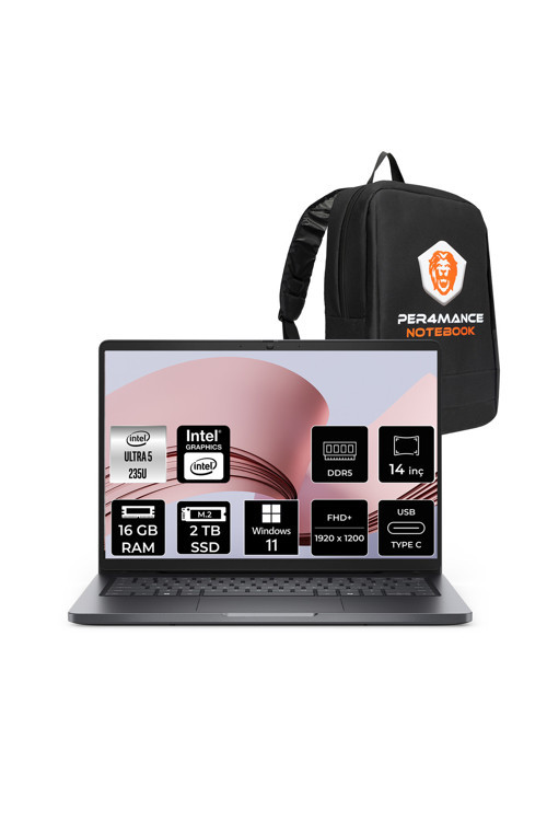 Pro14 PC14250 Ultra 5 235U 16GB 4TB SSD 14" WUXGA IPS W11P Dizüstü Bilgisayar & PER4 Çanta
