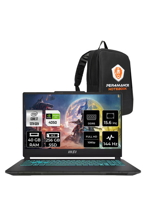 CYBORG 15 A13VE i7 13620H 40GB 256GB SSD RTX4050/6GB 15.6" FHD 144Hz FDOS Gaming Laptop & PER4 Çanta