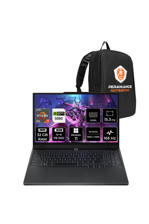 Legion 5 Ryzen 7 260 32GB 4TB+4TB SSD RTX5060/8GB 115W 15.3" FHD+ 165Hz W11H Gaming Laptop