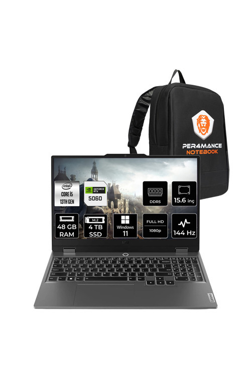 LOQ 15IRX10 i5 13450HX 48GB 4TB SSD RTX5060/8GB 100W 15.6" FHD W11H Gaming Laptop