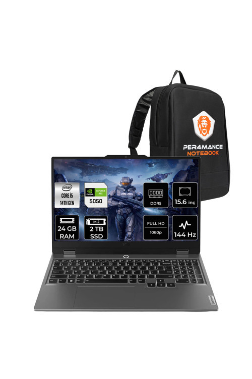 LOQ 15IRX10 i5 14500HX 24GB 2TB SSD RTX5050/8GB 100W 15.6" FHD 144Hz FDOS Gaming Laptop