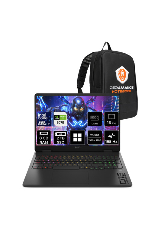 Omen 16 Ultra 7 255H 8GB 2TB SSD RTX5070/8GB 16" WUXGA 165Hz W11H Gaming Laptop