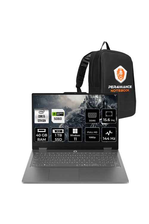 LOQ Essential i5 13450HX 40GB 1TB SSD RTX5060/8GB 65W 15.6" FHD W11P Gaming Laptop