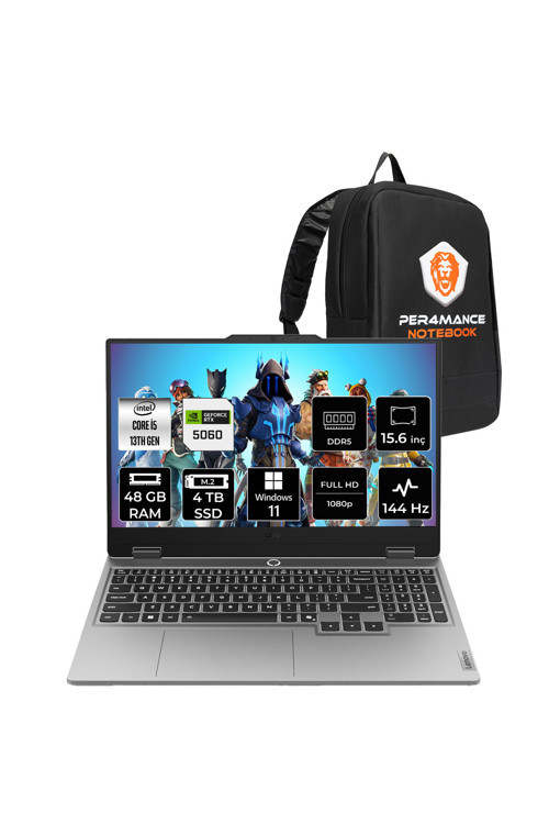 LOQ 15IRX10 i5 13450HX 48GB 4TB SSD RTX5060/8GB 100W 15.6" FHD 144Hz W11H Gaming Laptop