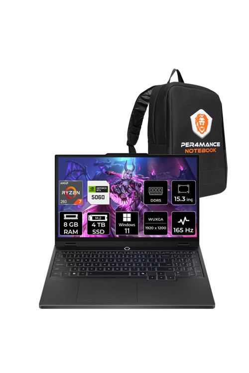 Legion 5 Ryzen 7 260 8GB 4TB SSD RTX5060/8GB 115W 15.3" FHD+ 165Hz W11P Gaming Laptop