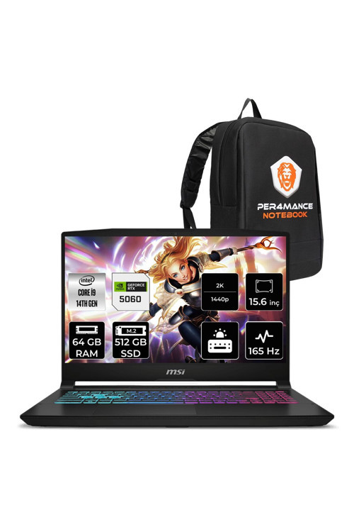 Katana 15 HX i9-14900HX 64GB 512GB SSD RTX5060/8GB 15.6" 2K QHD 165Hz FDOS Gaming Laptop B14WFK