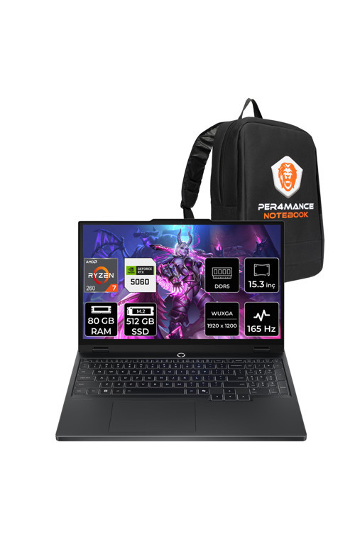 Legion 5 Ryzen 7 260 80GB 512GB SSD RTX5060/8GB 115W 15.3" FHD+ 165Hz FDOS Gaming Laptop