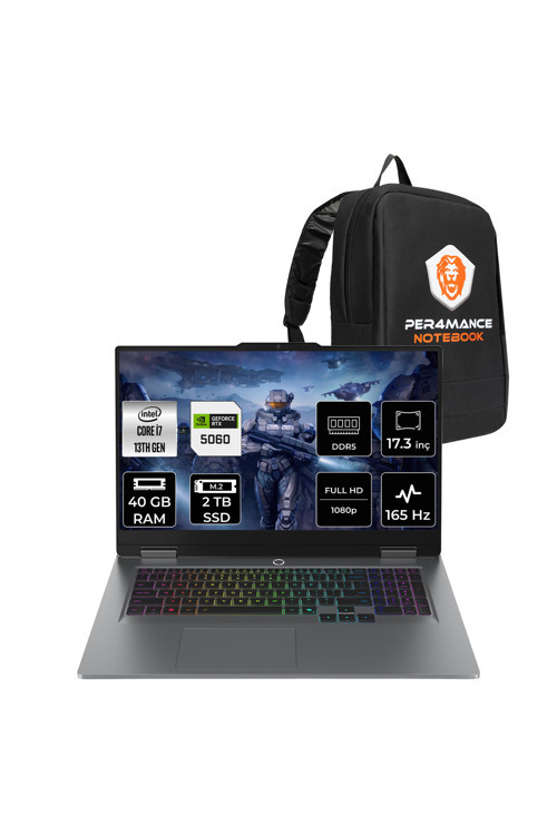 LOQ 17IRX10 i7-13650HX 40GB 2TB SSD RTX5060/8GB 115W 17.3'' FHD FDOS Gaming Laptop & ÇANTA