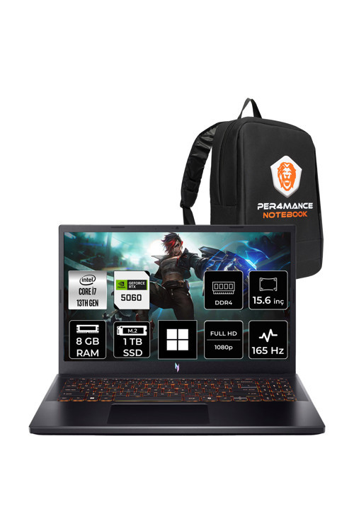 Nitro V15 i7 13620H 8GB 1TB SSD RTX5060/8GB 15.6" FHD 165Hz W11H Gaming Laptop