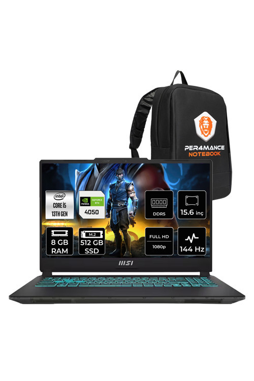 CYBORG 15 A13VE i5 13420H 8GB 512GB SSD RTX4050/6GB 15.6" FHD 144Hz FDOS Gaming Laptop & PER4 Çanta