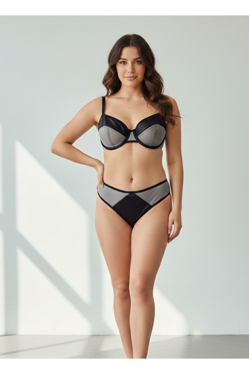 Gri Bralet Sütyen Tanga İç Çamaşırı Takımı