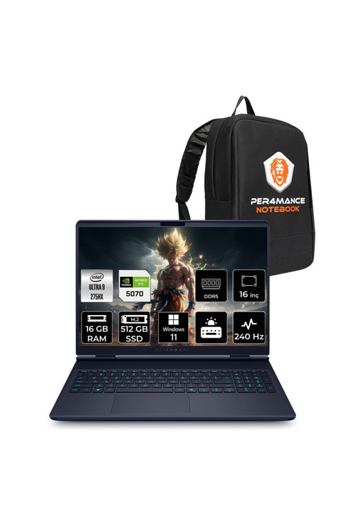 Alienware 16X Aurora Ultra 9 275HX 16GB 512GB SSD RTX5070/8GB 115W 16" QHD+ 240Hz W11H Gaming