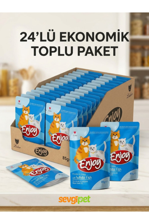 Enjy Pouch Balıklı Yetişkin Kedi Maması 85 Gr X 24 Adet
