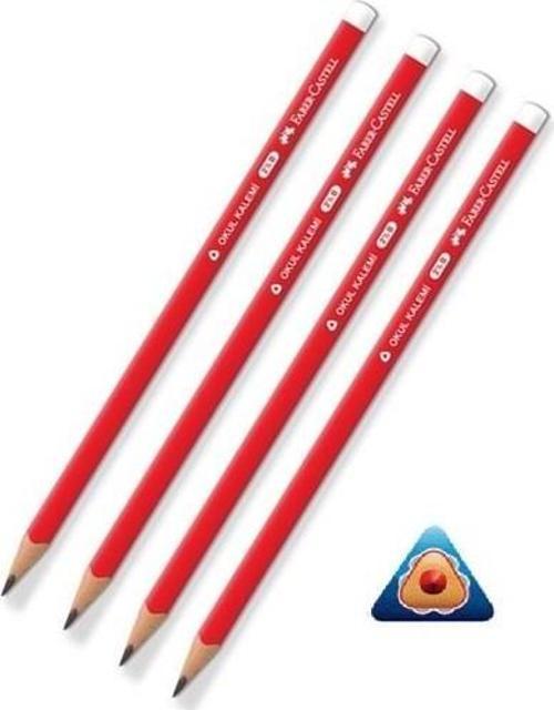 Faber-Castell Kurşun Kalem Üçgen 4 Adet Okul Kalemi Kurşun Kalem 2,5b Kurşun Kalem