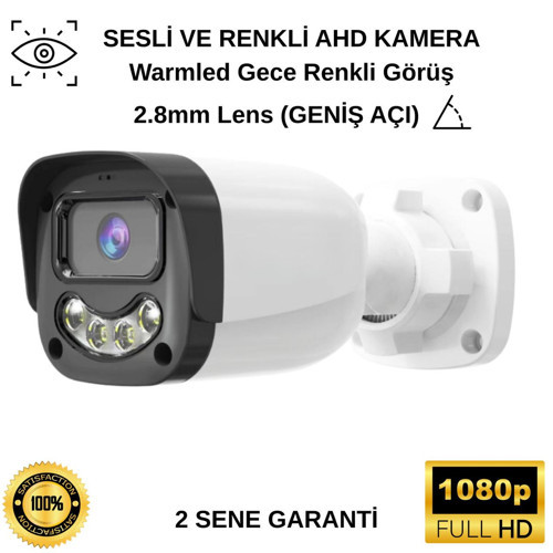 HM-464 RENKLİ VE SESLİ AHD FULL HD 2.8MM LENS 2MP KAMERA