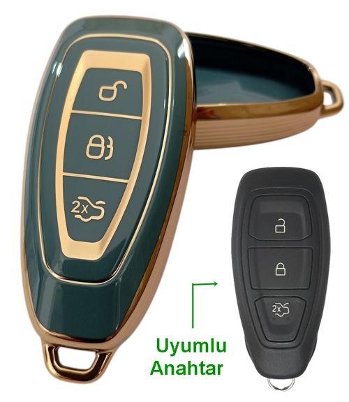 Ford Focus Fiesta Mondeo Kuga C Max Uyumlu Kumanda Anahtar Kılıfı Oto Anahtarlık TURKUAZ