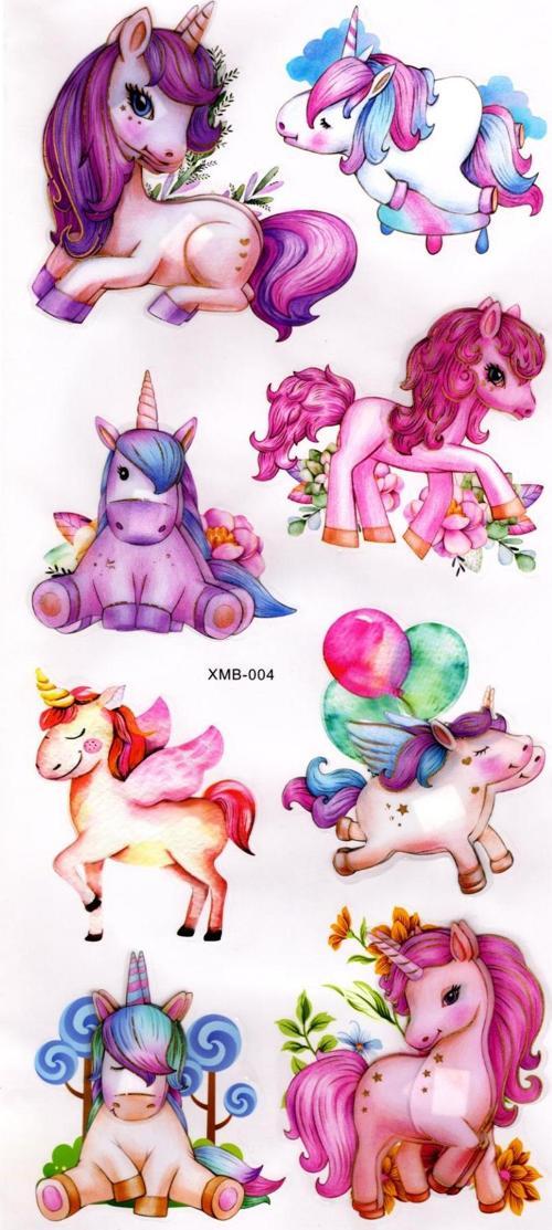 Duvar Sticker Kabartmalı 3 Boyutlu Sticker, 3d Duvar Stiker (XMB004) 55x25 cm - Unicorn Sevimli