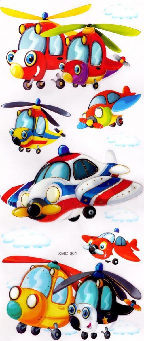 Duvar Sticker Kabartmalı 3 Boyutlu Sticker, 3d Duvar Stiker (XMC001) 55x25 cm - Helikopter
