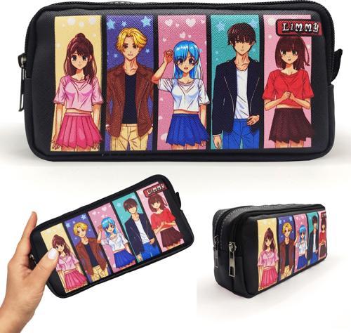 Kalem Kutusu Anime Grup Kalemkutu Vegan Deri İki Bölmeli Kalemlik