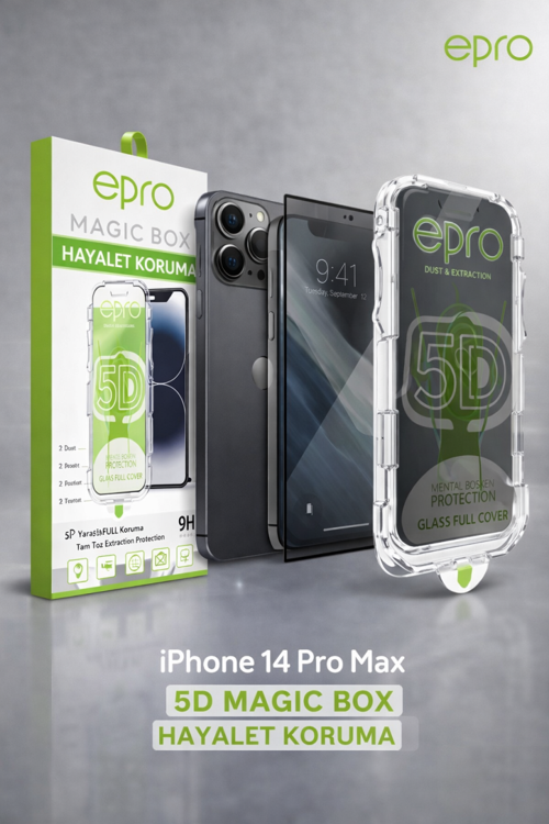 epro iPhone 14 Pro Max 5D Magic Box Hayalet Koruma Ekran Koruyucu