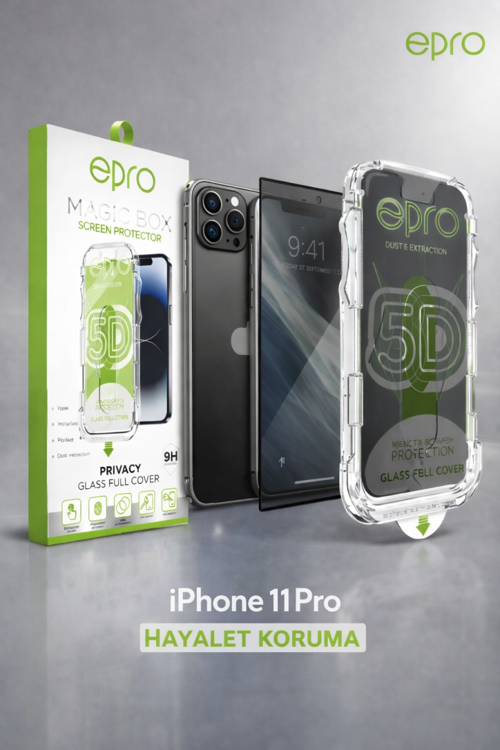 epro iPhone 11 Pro 5D Gizlilik Hayalet Ekran Koruyucu