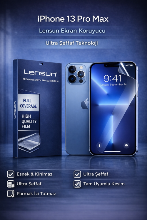 Lensun iPhone 13 Pro Max Ekran Koruyucu Film