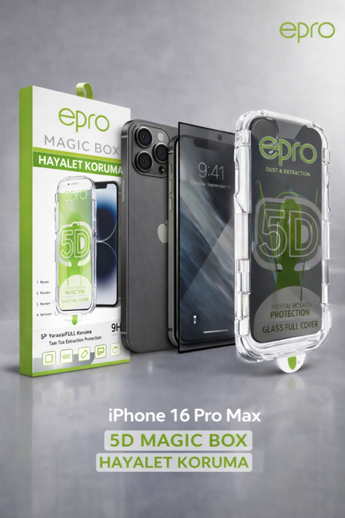 Epro 5D Magic Box Hayalet Kılıf ve Ekran Koruyucu Seti - iPhone 16 Pro Max