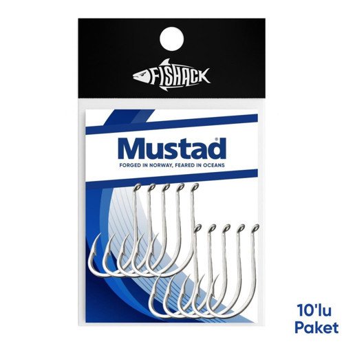 Olta İğnesi - Mustad - 92553 - Nikel - No: 5/0 (10'lu Paket)