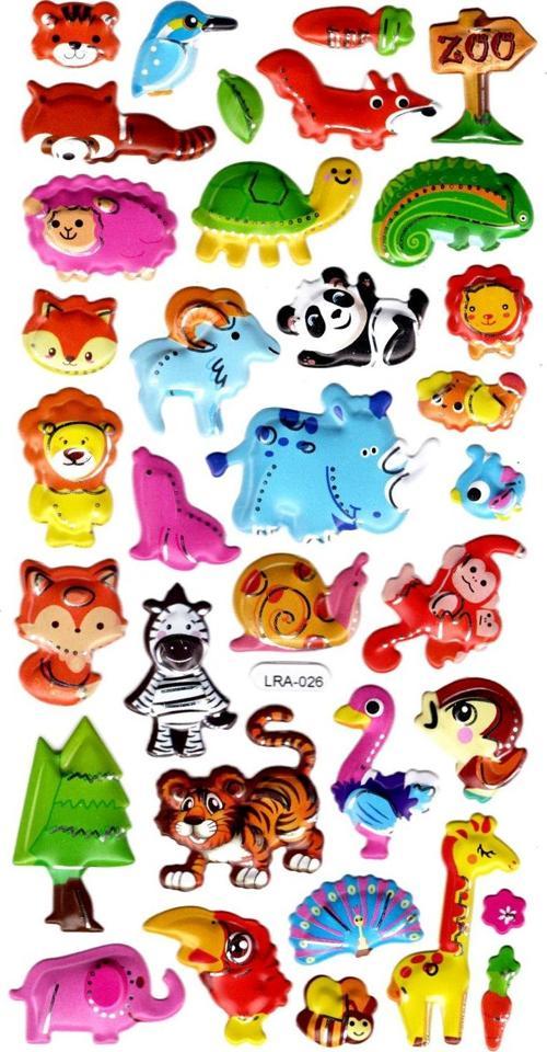 Sticker Kabartmalı Stiker Defter, Planlayıcı Etiket (limlra-026) - 17X9 cm - Zoo Orman Hayvanları