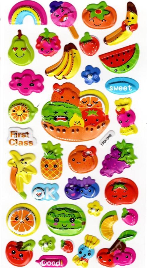 Sticker Kabartmalı Stiker Defter, Planlayıcı Etiket (limlra-042) - 17X9 cm - Meyveler