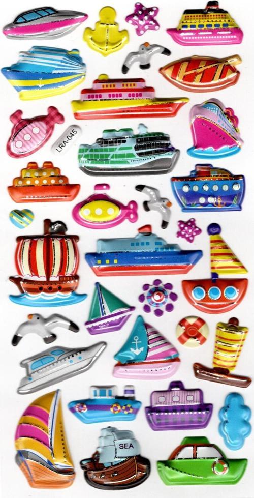 Sticker Kabartmalı Stiker Defter, Planlayıcı Etiket (limlra-045) - 17X9 cm - Gemi