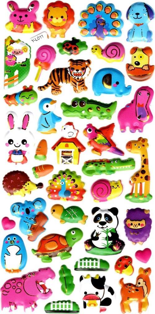 Sticker Kabartmalı Stiker Defter, Planlayıcı Etiket (limyl-011) - 17X9 cm - Mini Orman Hayvanları