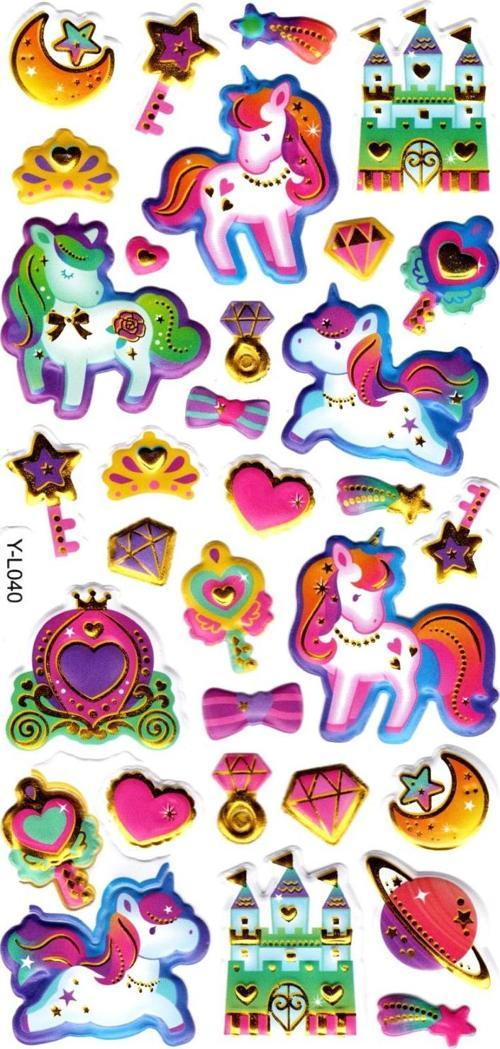 Sticker Kabartmalı Stiker Defter, Planlayıcı Etiket (limyl-040) - 17X9 cm - Unicorn Ülkesi