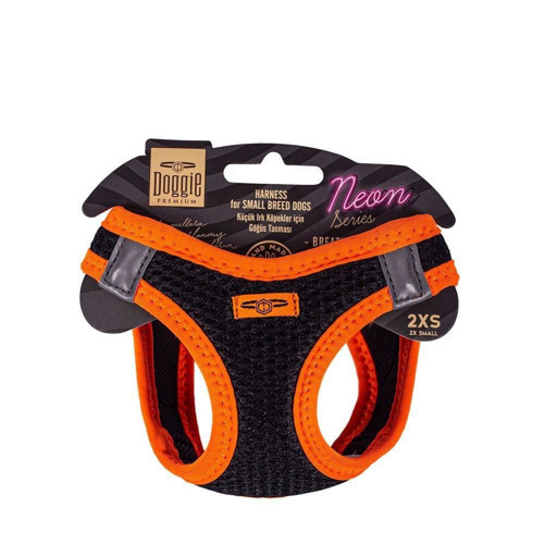 Havalı Dokuma Neon Küçük Irk Göğüs Tasması Turuncu 26-30 cm (ANG-2XS)