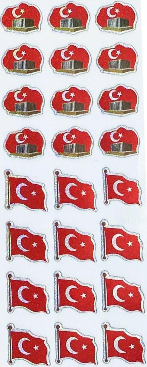 Sticker Kabartmalı Stiker Defter, Planlayıcı Etiket Anıtkabir, Bayrak (cb353) 16x7 cm