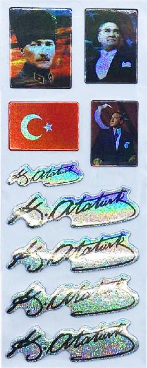 Sticker Kabartmalı Stiker Defter, Planlayıcı Etiket Atatürk İmza (cb346) 16x7 cm