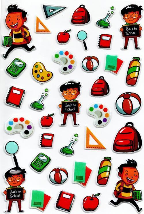 Sticker Kabartmalı A4 boyutunda Stiker Defter, planlayıcı etiket -(Lim104) - Okul, Ders