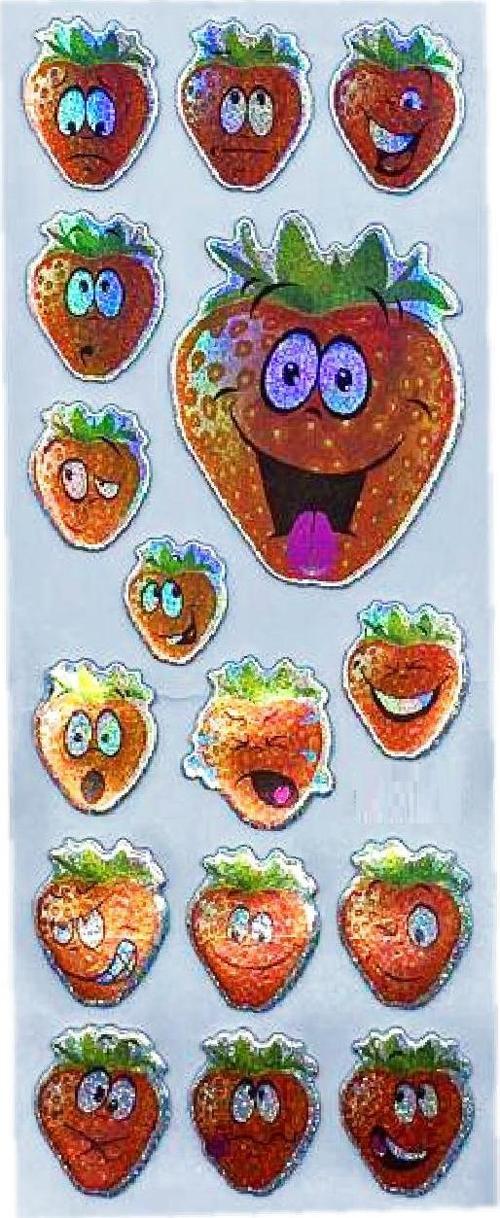 Sticker Kabartmalı Stiker Defter, Planlayıcı Etiket Çilek (cb354) 16x7 cm