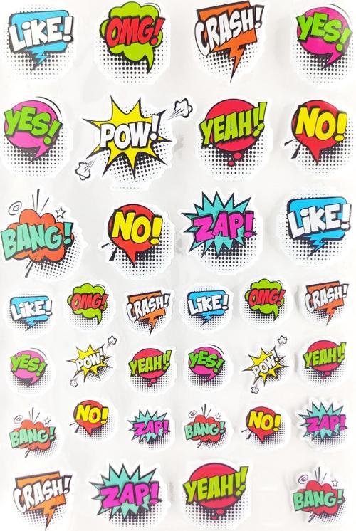 Sticker Kabartmalı A4 boyutunda Stiker Defter, planlayıcı etiket (Lim111)- Omg,Wow simpless