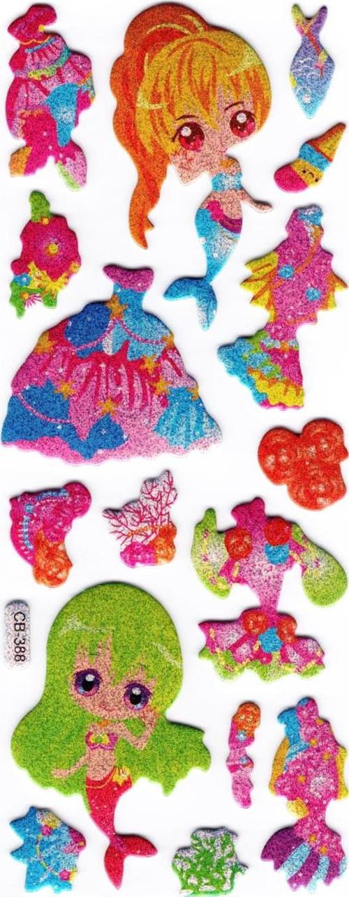 Sticker Kabartmalı Stiker Defter, Planlayıcı Etiket Denizkızı (cb388) 16x7 cm