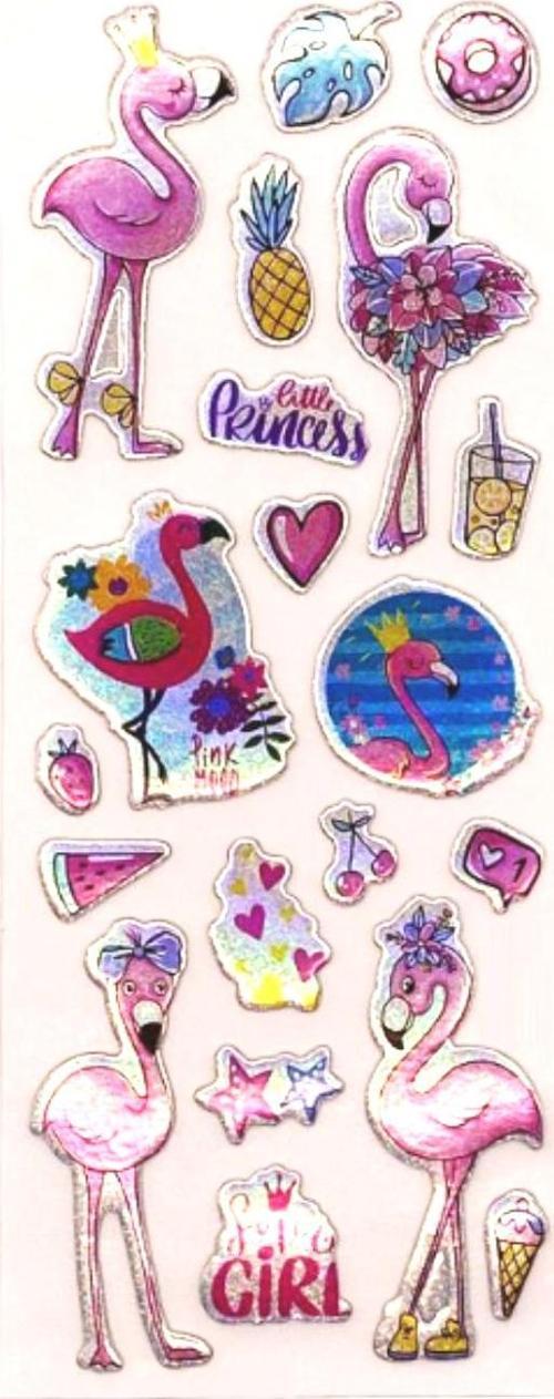 Sticker Kabartmalı Stiker Defter, Planlayıcı Etiket Flamingo (cb451) 16x7 cm