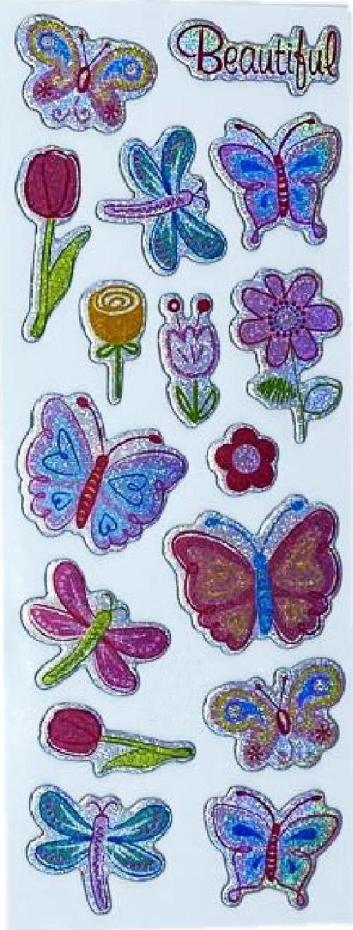 Sticker Kabartmalı Stiker Defter, Planlayıcı Etiket Kelebek (cb385) 16x7 cm