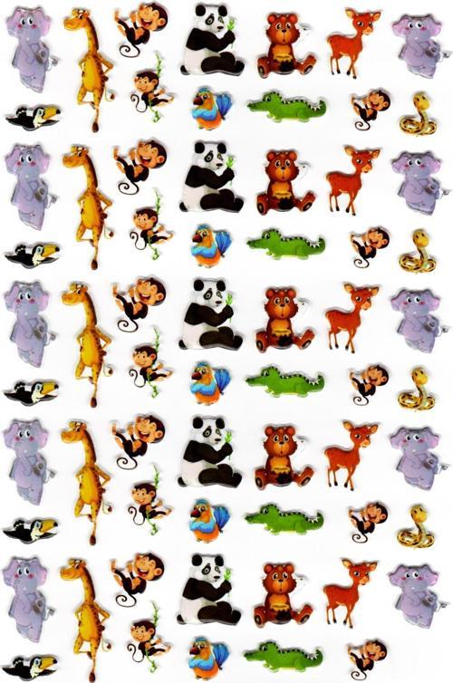 Sticker Kabartmalı A4 Boyutunda Stiker Defter, Planlayıcı Etiket-(lim223) - Orman Hayvanları