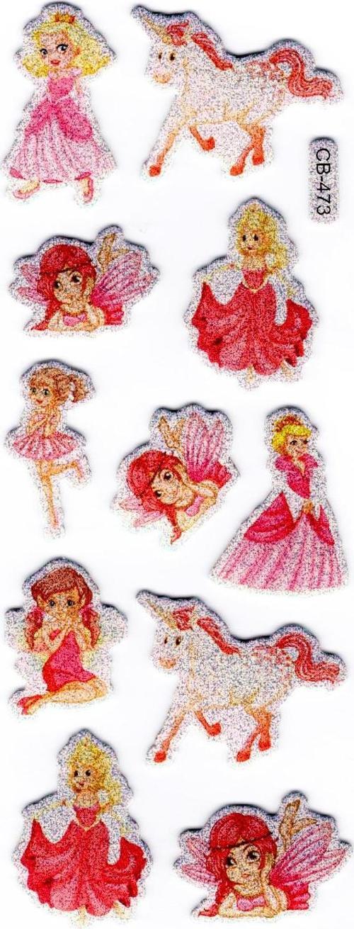 Sticker Kabartmalı Stiker Defter, Planlayıcı Etiket Prenses Unicorn (cb473) 16x7 cm