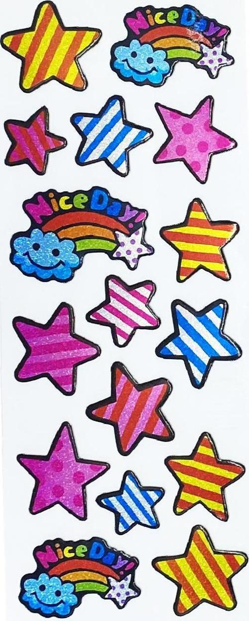 Sticker Kabartmalı Stiker Defter, Planlayıcı Etiket Renkli Yıldızlar (cb426) 16x7 cm