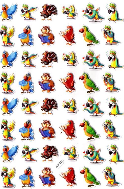 Sticker Kabartmalı A4 Boyutunda Stiker Defter, Planlayıcı Etiket-(lim521) - Bilgin Papağan, Baykuş