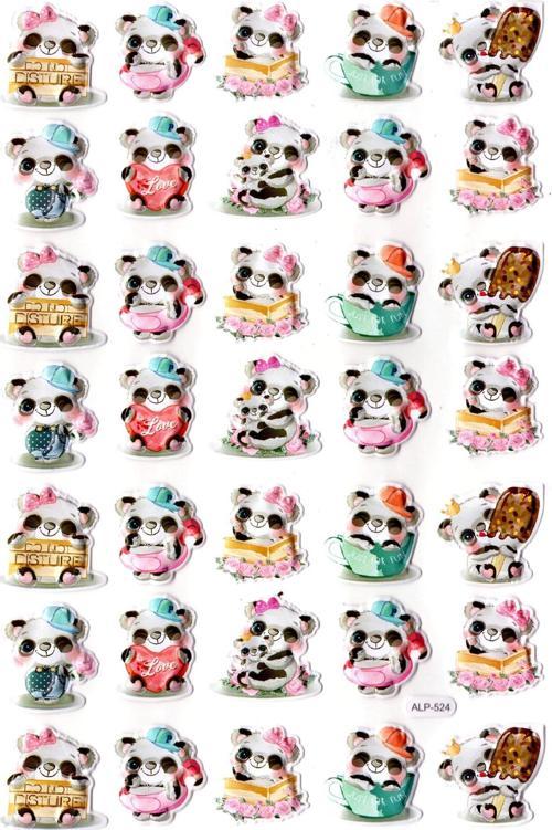 Sticker Kabartmalı A4 Boyutunda Stiker Defter, Planlayıcı Etiket-(lim524) - Şirin Panda