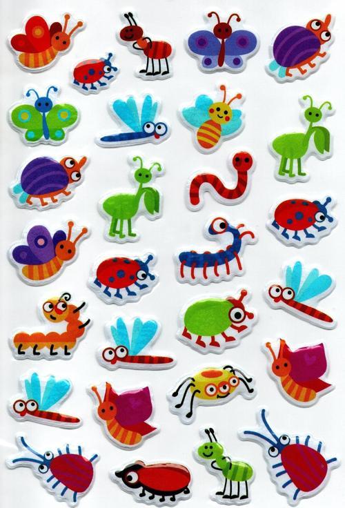Sticker Kabartmalı A4 boyutunda Stiker Defter, planlayıcı etiket, (Lim011) - Böcekler